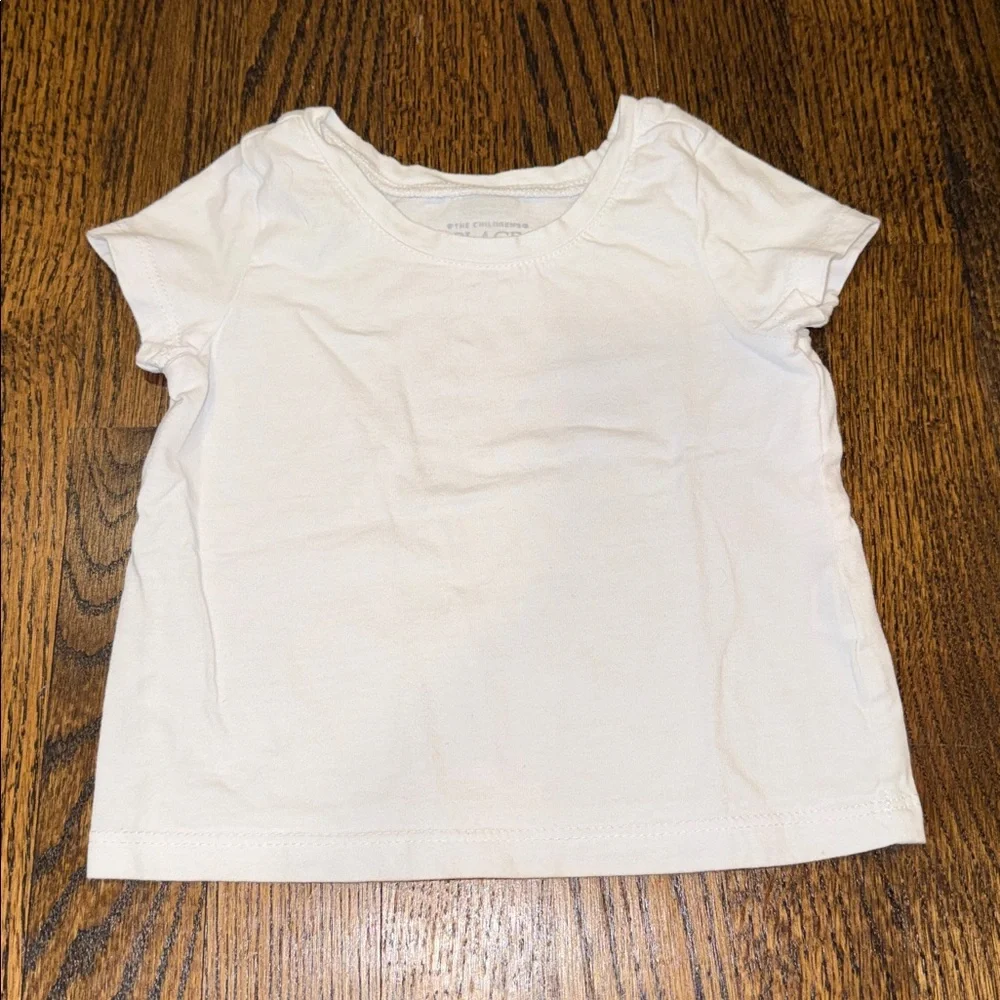 Two Solid Black and White Short Sleeve Tee Shirts 12-18 Months